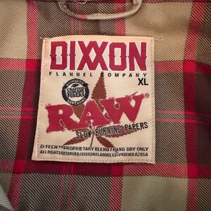 DIXXON RAW Red and Tan Plaid Flannel Shirt